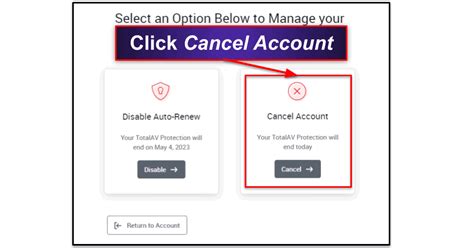 how to cancel totalav payments.